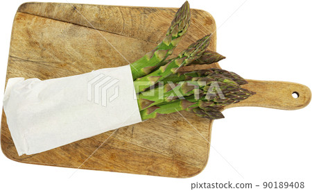Vegetarian fresh green asparagus. vegetable cut out 90189408