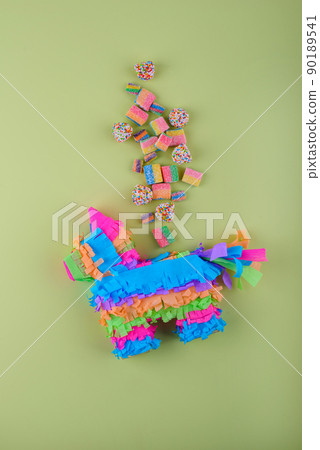 Traditional Mexican pinata in shape of donkey 90189541
