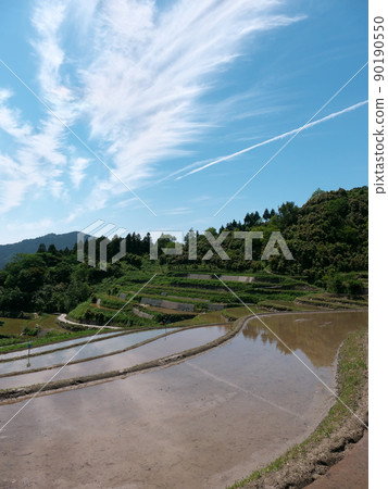 Rice terraces and blue sky Rice terraces and blue sky 90190550
