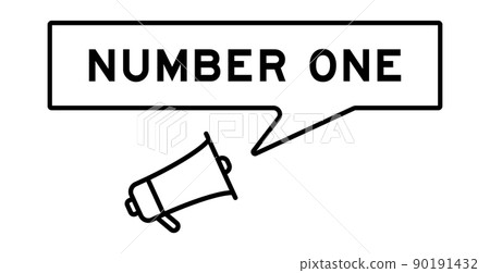 Megaphone icon with speech bubble in word number one on white background Megaphone icon with speech bubble in word number one on white background 90191432
