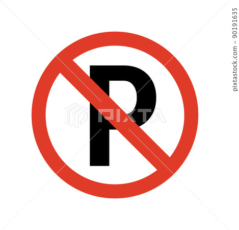 The sign of No Parking. Isolated Vector Illustration. The sign of No Parking. Isolated Vector Illustration. 90191635