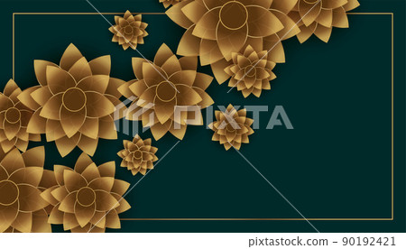 lovely golden flowers with text space premium background 90192421