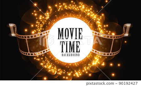 film strip on sparkling golden background vector illustration 90192427