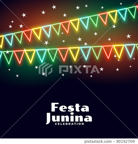 neon flags decoration festa junina festival of brazil design 90192709
