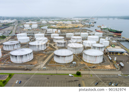 Petroleum industry of crude oil storage tanks terminal for petroleum products at the refinery 90192974