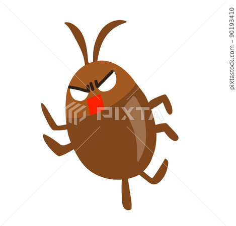 A pop flat illustration of a cockroach running away with a dash A pop flat illustration of a cockroach running away with a dash 90193410