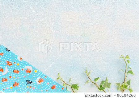 Goldfish pattern gradient Japanese paper and ivy background 90194266