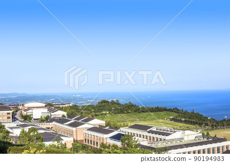 View of campus and Beppu Bay 90194983