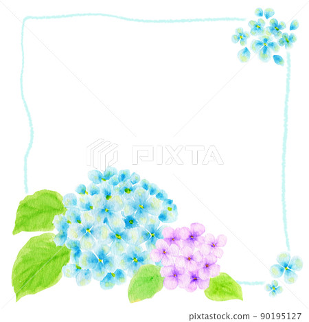 Illustration of hydrangea drawn in watercolor (square) Illustration of hydrangea drawn in watercolor (square) 90195127