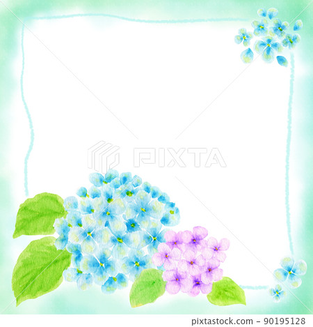 Illustration of hydrangea drawn in watercolor (square) Illustration of hydrangea drawn in watercolor (square) 90195128