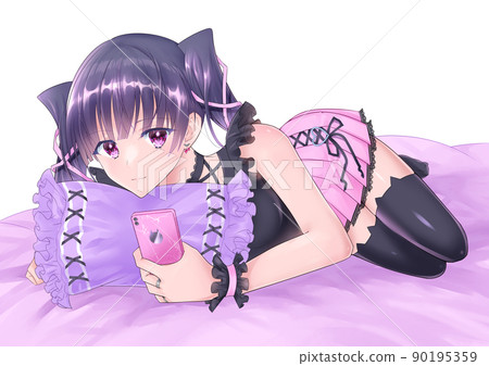 看智能手機的礦井女孩 90195359