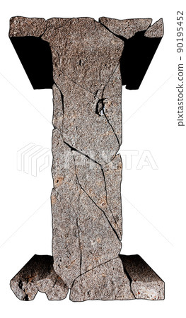Broken stone grunge font isolated on white background. Broken stone grunge font isolated on white background. 90195452
