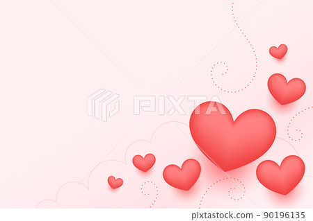minimalist valentines day simple card with red 3d hearts minimalist valentines day simple card with red 3d hearts 90196135
