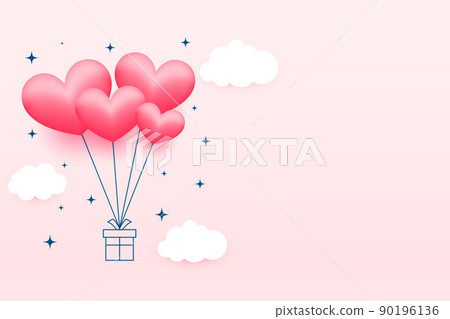valentines day celebration banner with hearts balloons and gift box valentines day celebration banner with hearts balloons and gift box 90196136