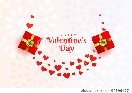 valentines day greeting with hearts and gift boxes valentines day greeting with hearts and gift boxes 90196177