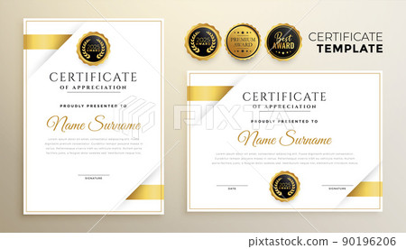 elegant golden multipurpose certificate template set of two 90196206