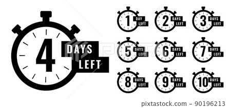 clock with countdown time for number of days left 90196213