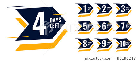 arrow style number of days left promotional banner set arrow style number of days left promotional banner set 90196218