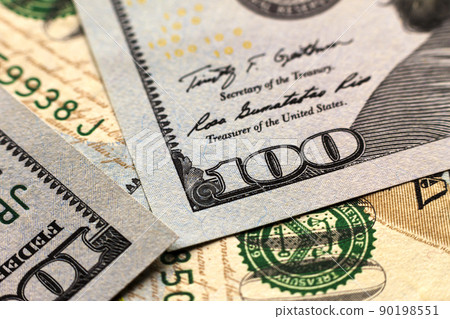 US one hundred dollar bills money background 90198551