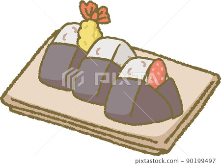 Triangular rice ball (square plate) 90199497