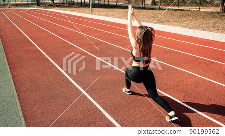 Pregnancy training. Pregnant woman training yoga sport exercise. Prenatal healthy fitness active fit gym outside. Prenatal exercises. 90199562
