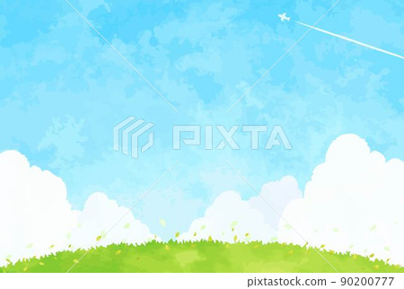 山草甸和藍天的風景例證 山草甸和藍天的風景例證 90200777