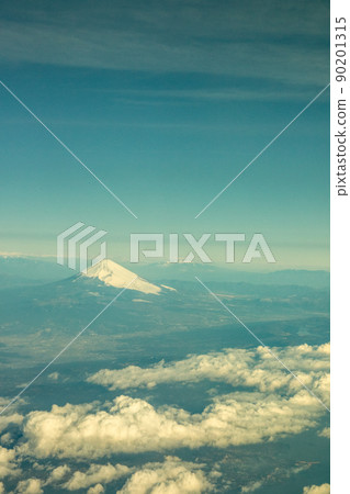 從飛機上看到的富士山 90201315