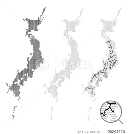 一組用點對角線 120 度繪製的日本地圖 一組用點對角線 120 度繪製的日本地圖 90201350