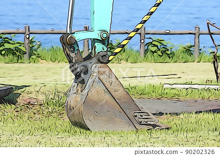 柔和的風格“電鏟斗”插圖圖像 90202326