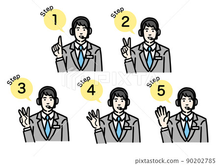 Operator Explaining A set of young men of operators explaining the... - Stock Illustration ...
