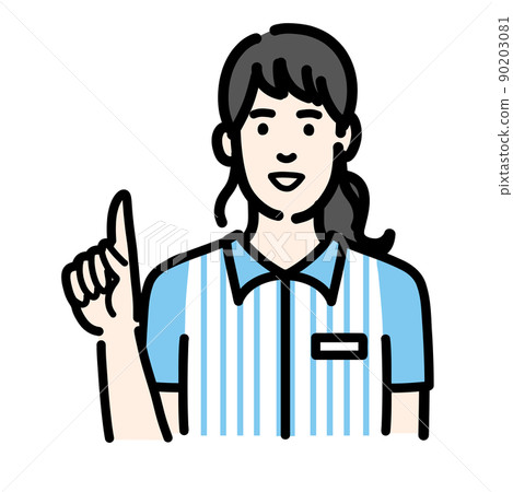 微笑著提出建議的便利店女性 90203081