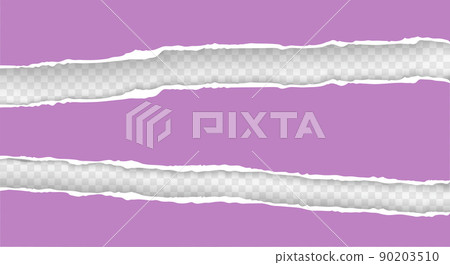 Torn paper with ripped edges and soft shadow isolated on transparent background 90203510