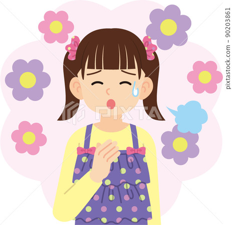 Reassuring twin-tailed girl_no line 90203861