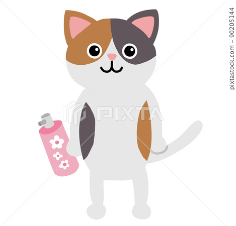 帶有香味的貓的流行平面插圖 90205144