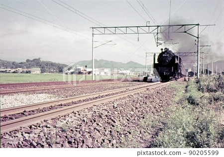 Showa 42 Steam locomotive c62 Tow express Towada Joban Line Fukushima Prefecture Old color photo 90205599