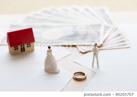 離婚的夫婦離別夫婦錢形象 90205707