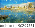 Digital painting of landscape in autumn 90205851