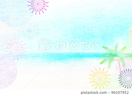 煙花海棕櫚樹背景 煙花海棕櫚樹背景 90207952