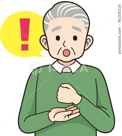 Convinced senior man _ line drawing 90208316