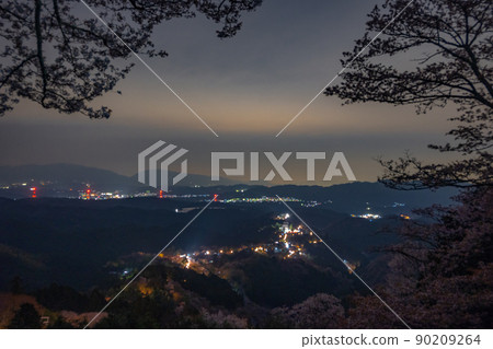 [Yoshino-gun, Nara] Night view of Mt. Yoshino 90209264