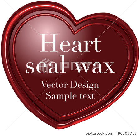 Heart-shaped seal wax emblem vector illustration 90209715