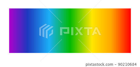 Optical light spectrum. Rainbow gradient background. Electromagnetic visible color spectrum for human eye. Color scheme from infrared to ultraviolet. Vector illustration isolated on white background Optical light spectrum. Rainbow gradient background. Electromagnetic visible color spectrum for human eye. Color scheme from infrared to ultraviolet. Vector illustration isolated on white background 90210684