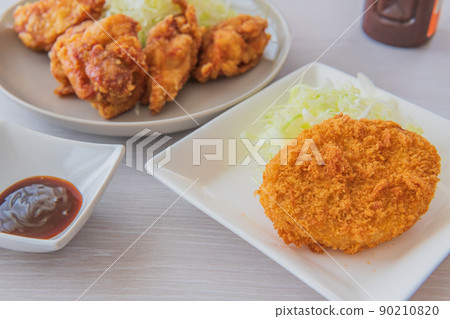 Fried food tableware image material from croquette Fried food tableware image material from croquette 90210820