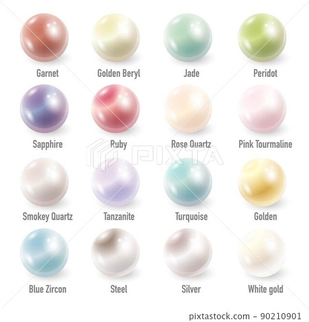 Pearls set gem and metal gradients 90210901