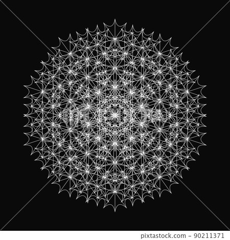 Geometric pattern Fractal pattern Mandala Monotone icon 90211371