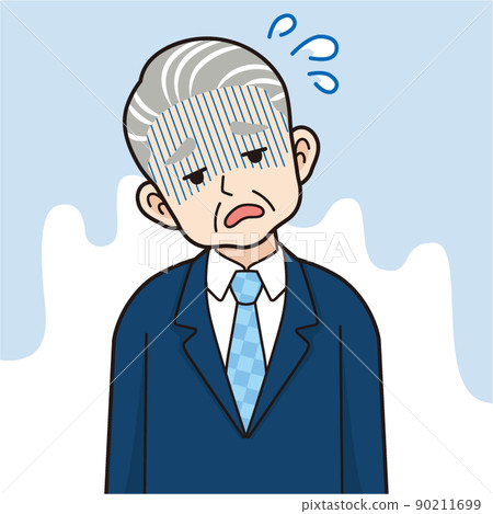 穿著疲倦的西裝的老人_線條畫 穿著疲倦的西裝的老人_線條畫 90211699