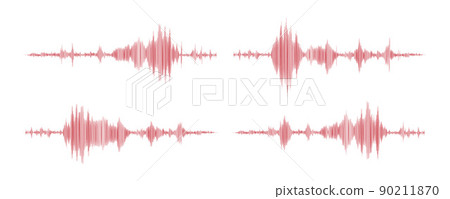 Seismograph measurement or lie detector graph. Seismic measurements with data record. Vector illustration 90211870