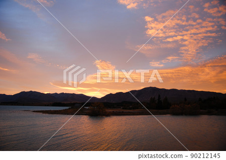 Lake Tekapo at sunrise and the Church of the Good Shepherd (New Zealand) 90212145