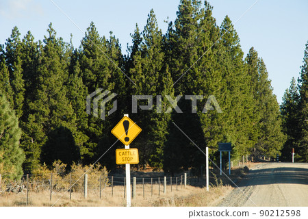 Road signs on the shores of Lake Tekapo (New Zealand) Road signs on the shores of Lake Tekapo (New Zealand) 90212598