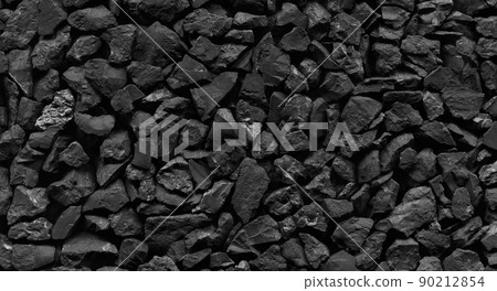 Black gravel.Dark crushed stones texture background. Black gravel.Dark crushed stones texture background. 90212854
